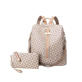 Mochila Feminina em Couro  - Classic Elegance + Carteira de Brinde