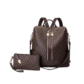 Mochila Feminina em Couro  - Classic Elegance + Carteira de Brinde