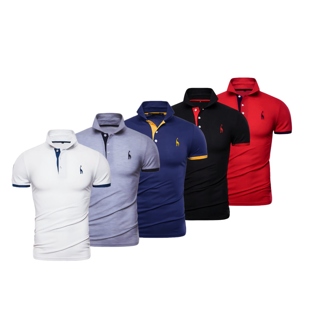 Kit 5 Camisetas Polo Premium - Giraffe® [COMPRE 2 LEVE 5]